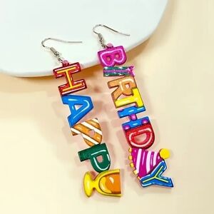 🌺Happy Birthday Earings Birthday Accessories Birthday Gifts Party Earings